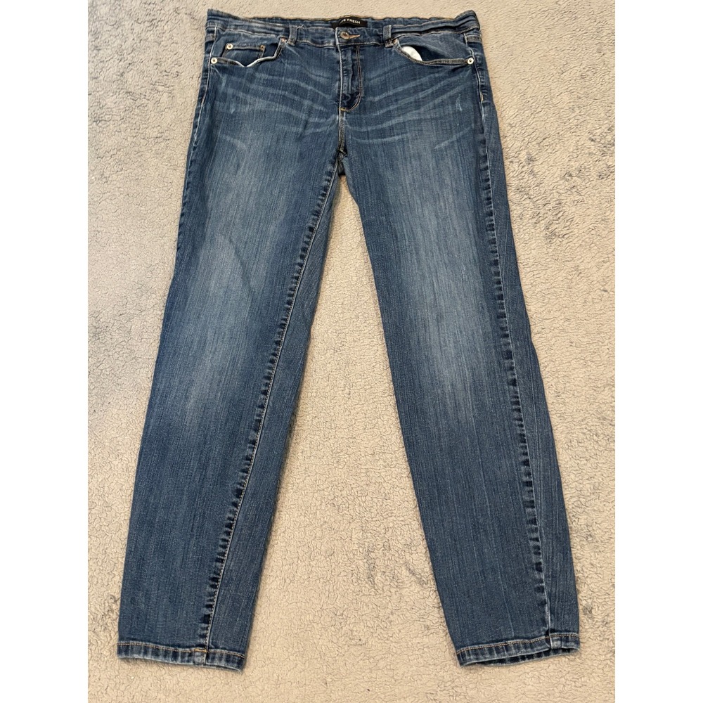 Joe Fresh Slim Low Rise Jeans Womens 33 Medium Wash Blue Denim Stretch 33x30
